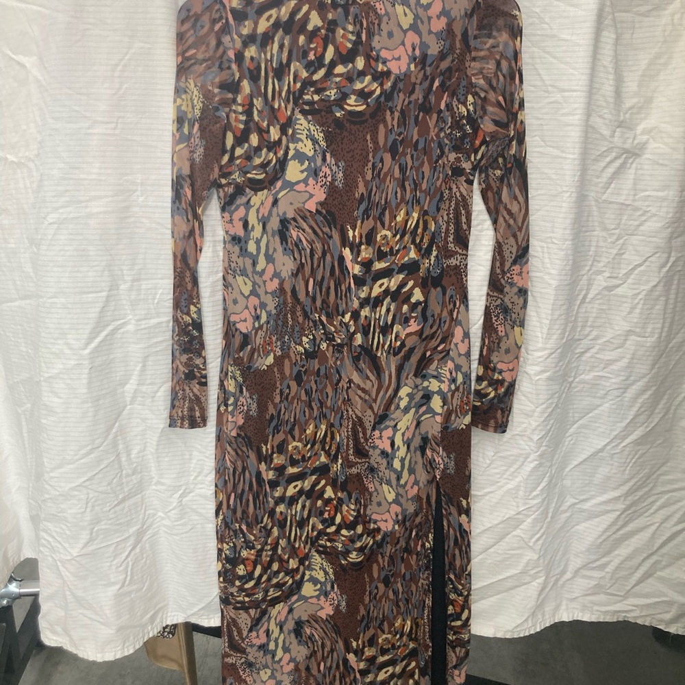 Laundry By Shelli Segal Brown Tan Sheath Dress